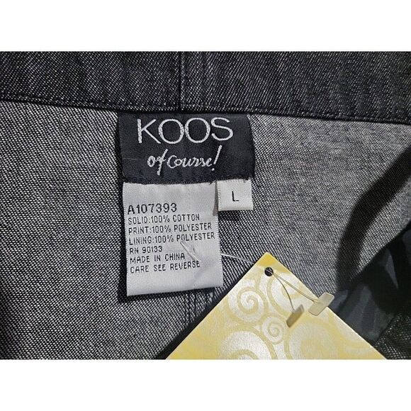 Koos OF Course! Denim Jumper Dress Sz L New W/Pockets Y2K Artsy Boho - Picture 3 of 11